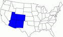 kleine Landkarte USA Arizona Colorado New Mexico Utah