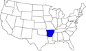 kleine Landkarte USA Arkansas
