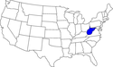 kleine Landkarte USA West Virginia
