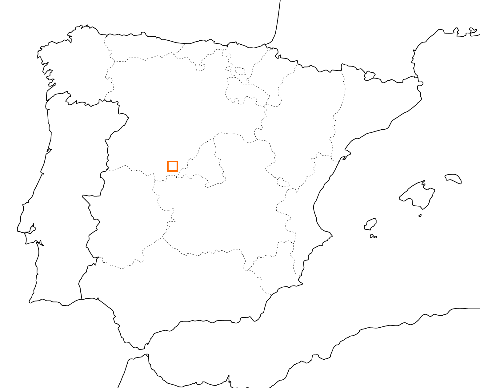 kleine Landkarte Spanien - Ávila