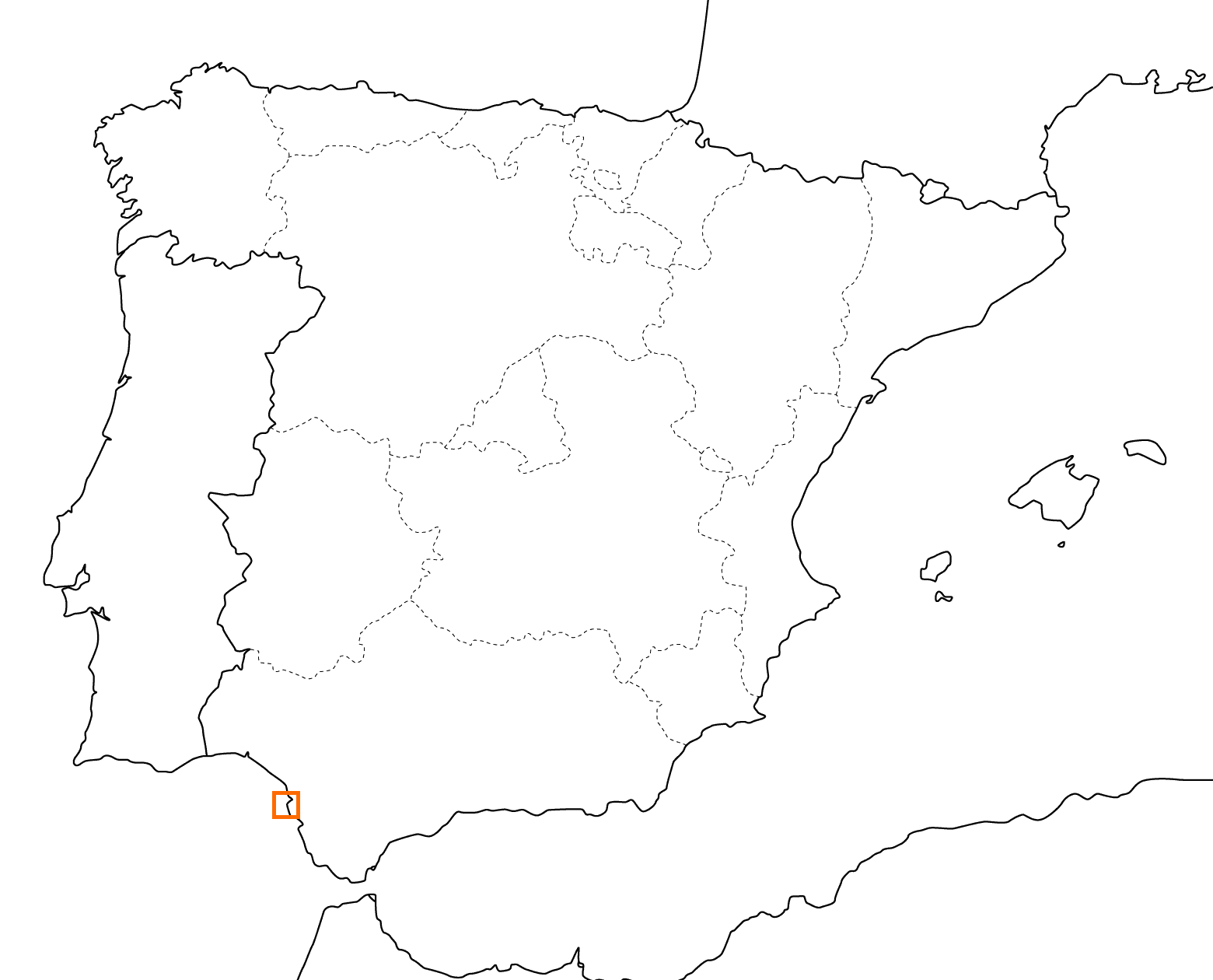 kleine Landkarte Spanien - Chipiona