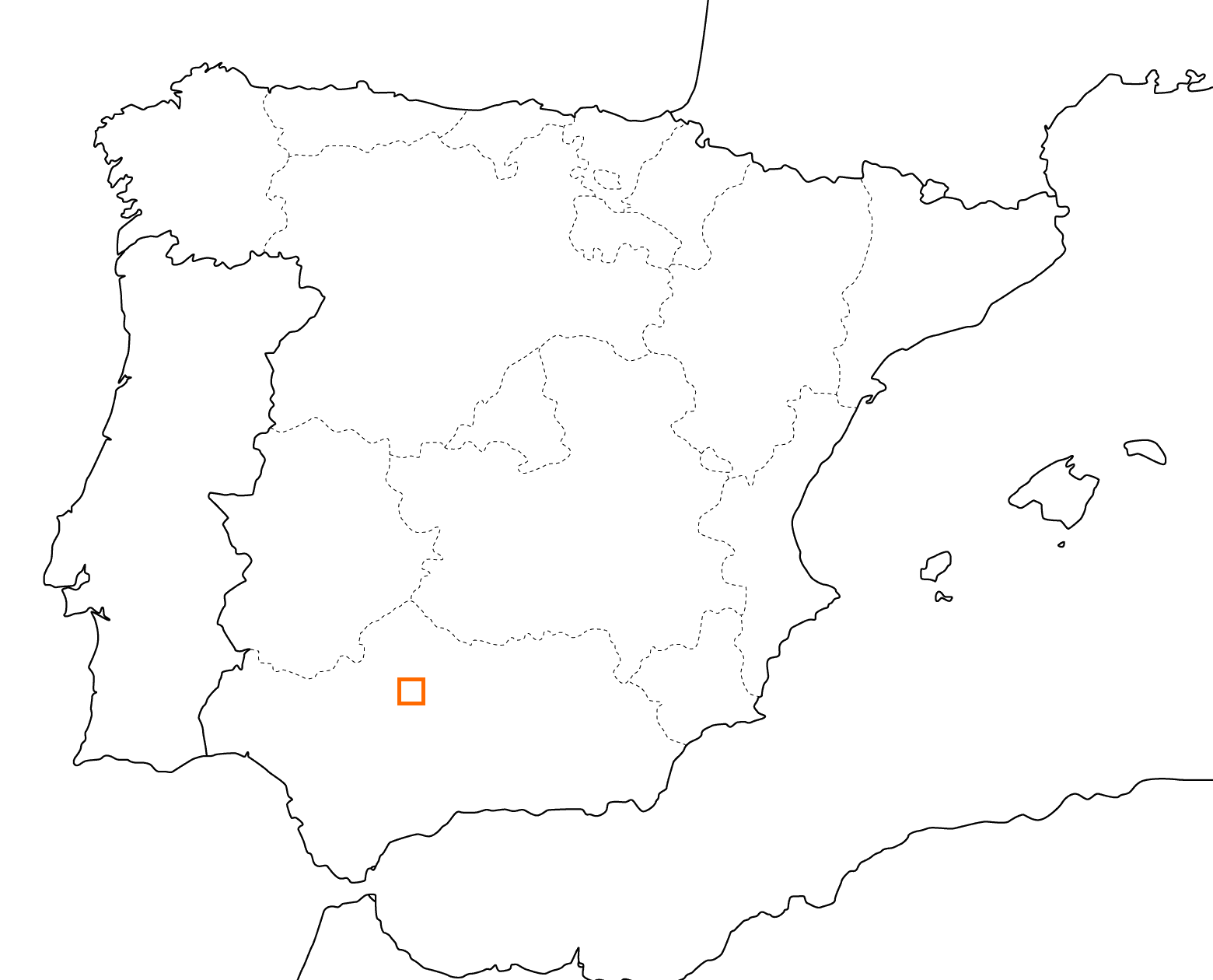 kleine Landkarte Spanien - Cordoba