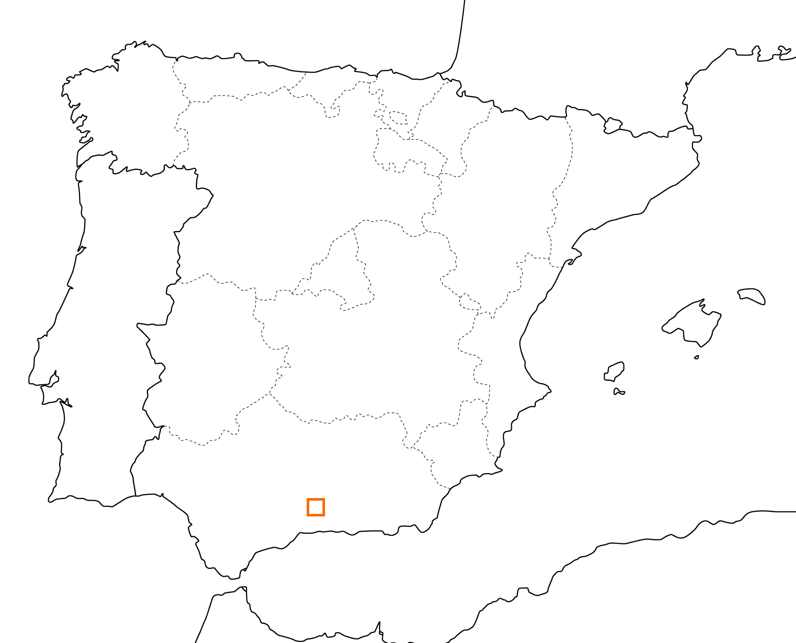 kleine Landkarte Spanien - Granada