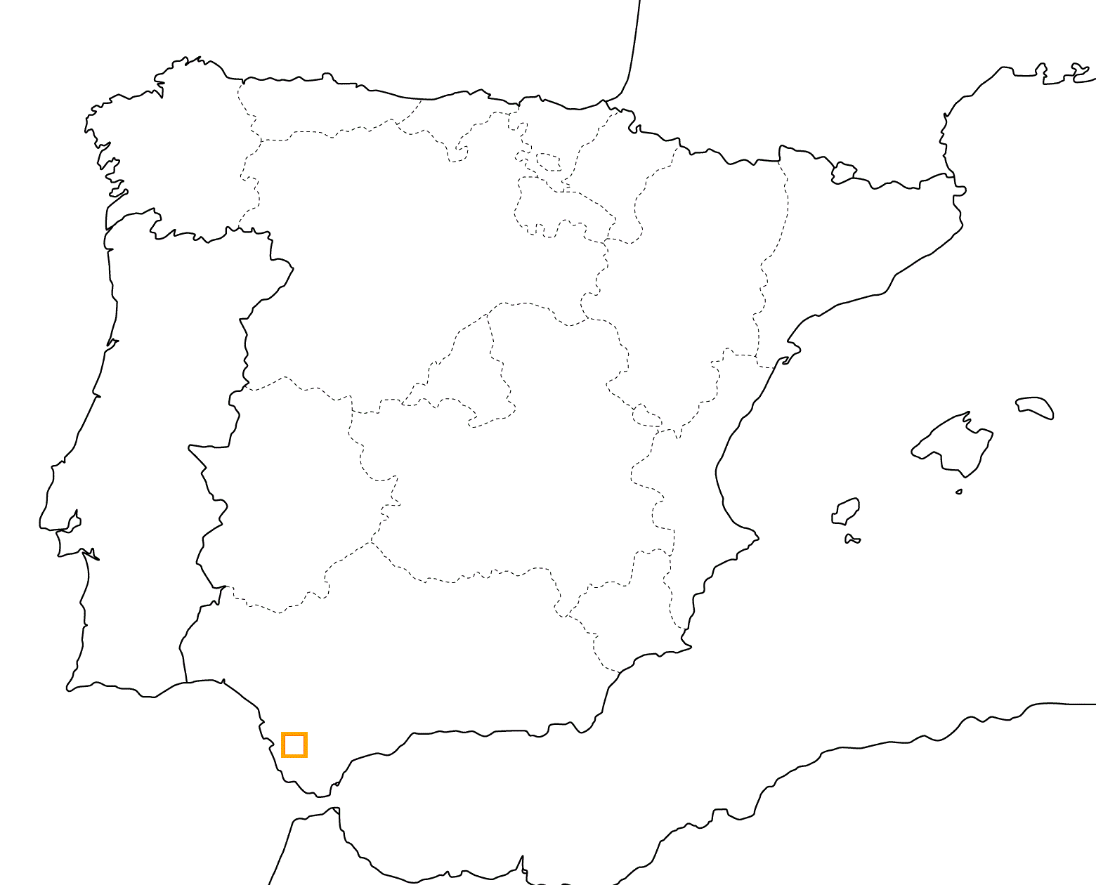 kleine Landkarte Spanien - Medina-Sidonia