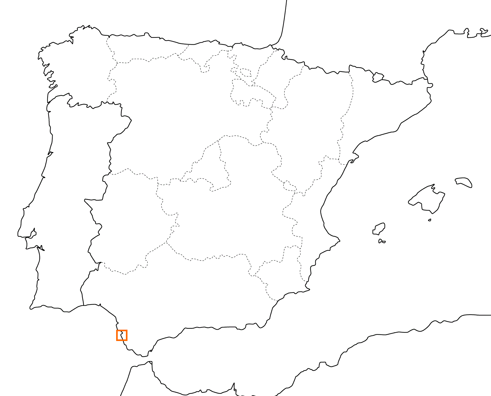 kleine Landkarte Spanien - San Fernando