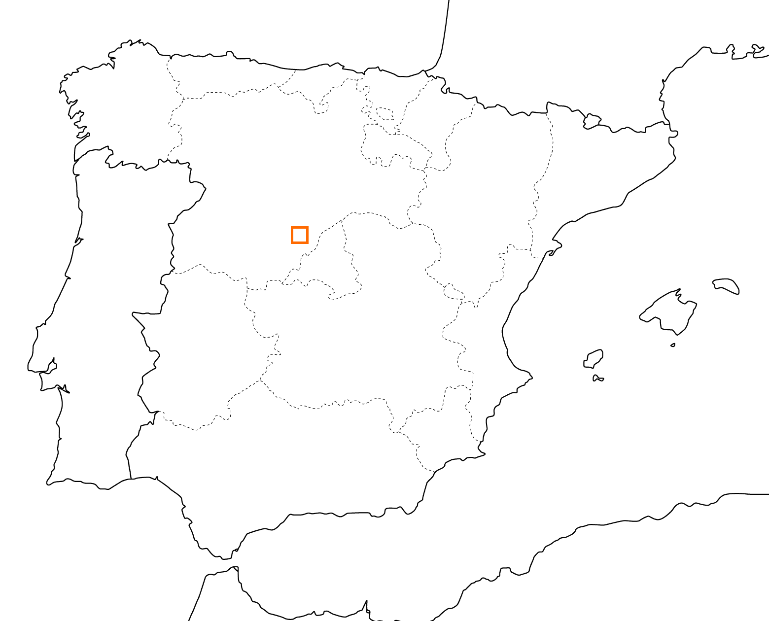 kleine Landkarte Spanien - Segovia