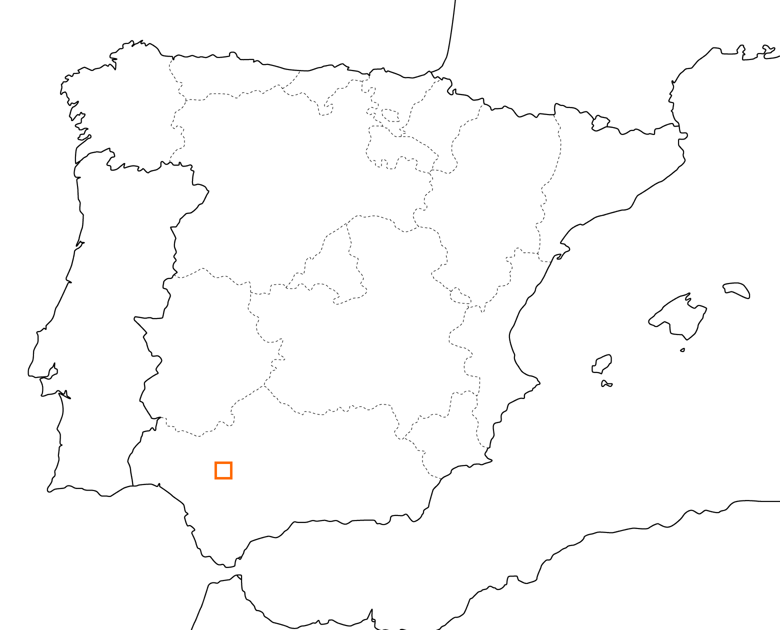 kleine Landkarte Spanien - Sevilla