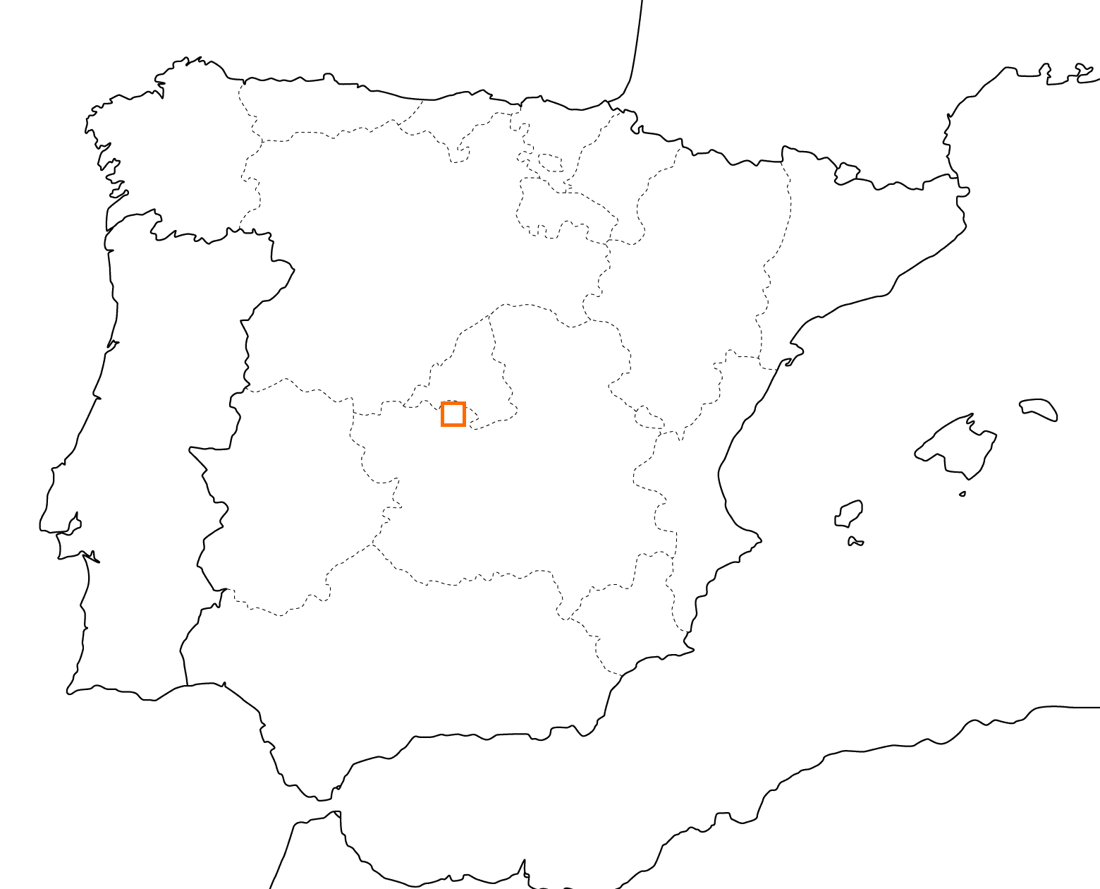 kleine Landkarte Spanien - Toledo