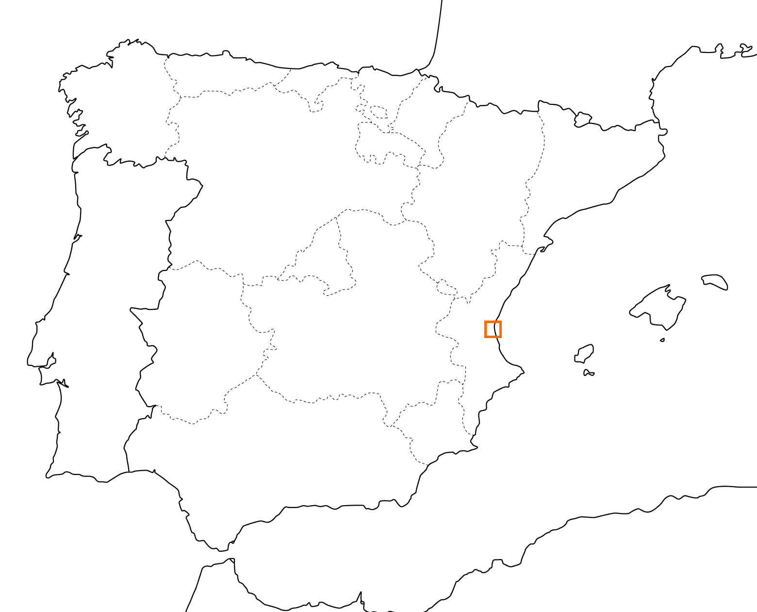 kleine Landkarte Spanien - Valencia