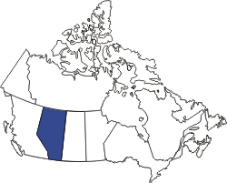 kleine Landkarte Kanada Alberta