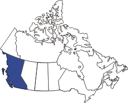 kleine Landkarte Kanada British Columbia