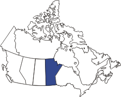 kleine Landkarte Kanada Manitoba