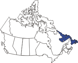 kleine Landkarte Kanada New Foundland