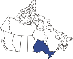 kleine Landkarte Kanada Ontario