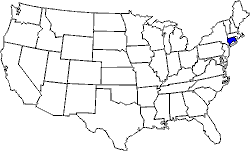 Landkarte USA mit Connecticut
