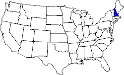 Landkarte USA mit New Hampshire