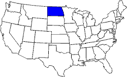 Landkarte USA mit North Dakota