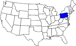 Landkarte USA mit Pennsylvania