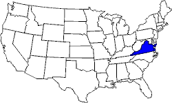 kleine Landkarte USA Virginia