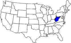 Landkarte USA mit West Virginia