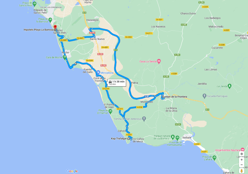 Spanien 2022 Teil 3, Karte erzeugt mit Hilfe von Google Maps